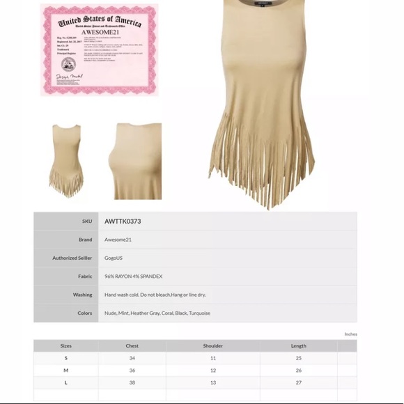 FRINGE BOTTOM TANKS SOLD❌❌❌ - Picture 3 of 3